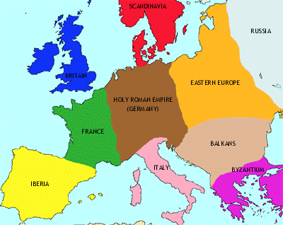 Карта христианской Европы постоянно менялась, расширяясь на север и на восток